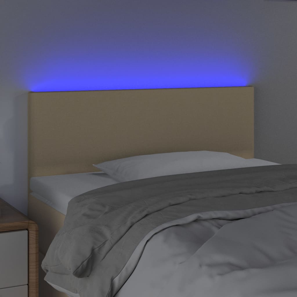 Testiera A Led Crema 90x5x78/88 Cm In Tessuto - Image 3