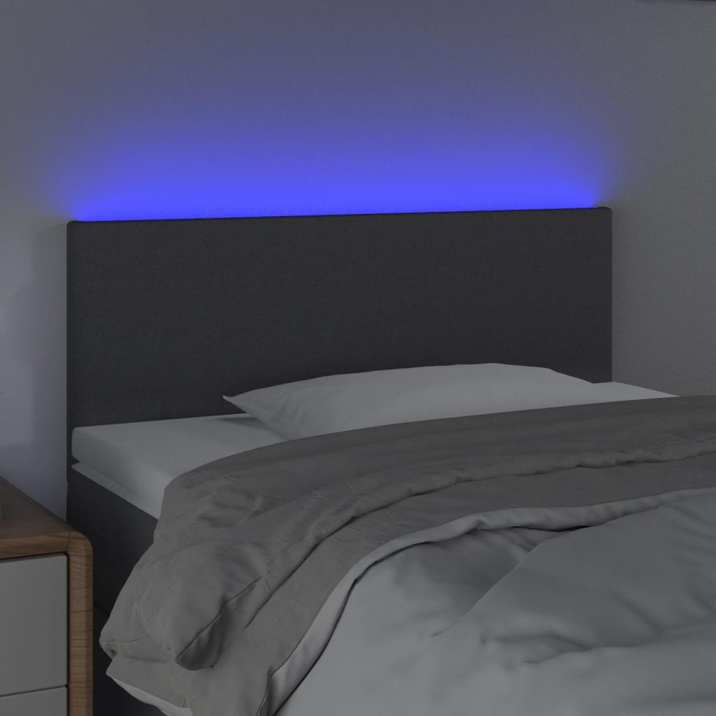 Testiera A Led Grigio Scuro 100x5x78/88 Cm In Tessuto - Image 3
