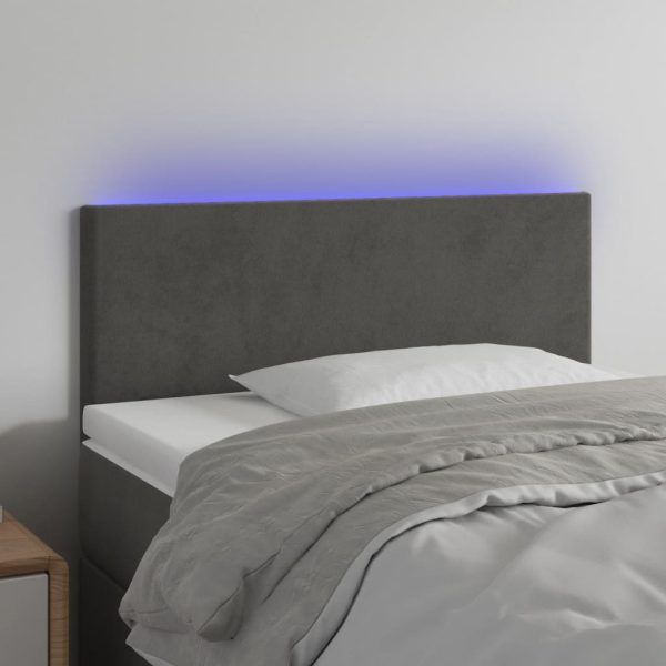 Testiera A Led Grigio Scuro 80x5x78/88 Cm In Velluto