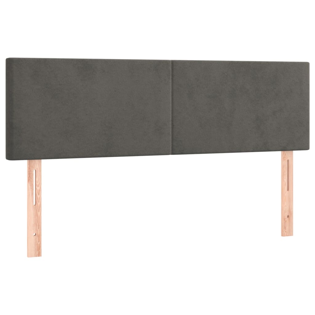 Testiera A Led Grigio Scuro 144x5x78/88 Cm In Velluto - Image 4