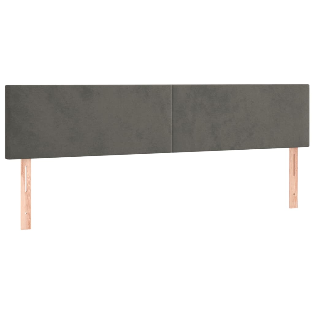 Testiera A Led Grigio Scuro 200x5x78/88 Cm In Velluto - Image 4