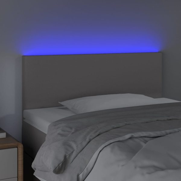 Testiera Grigia A Led 80x5x78/88 Cm In Similpelle - Image 3