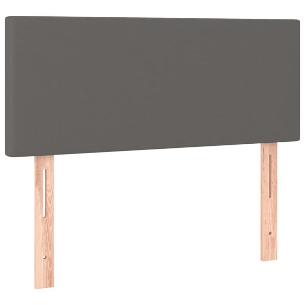 Testiera Grigia A Led 80x5x78/88 Cm In Similpelle - Image 4