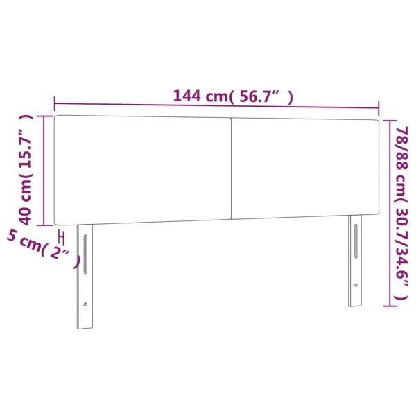 Testiera Cappuccino A Led 144x5x78/88 Cm In Similpelle - Image 6