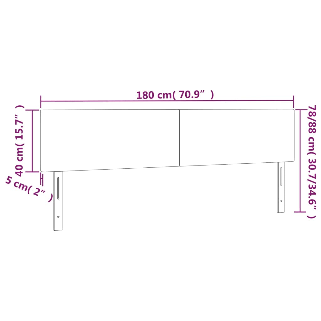 Testiera A Led Grigio 180x5x78/88 Cm In Similpelle - Image 6