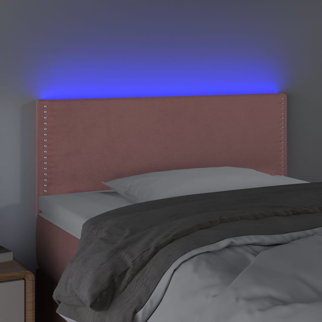Testiera A Led Rosa 80x5x78/88 Cm In Velluto - Image 3