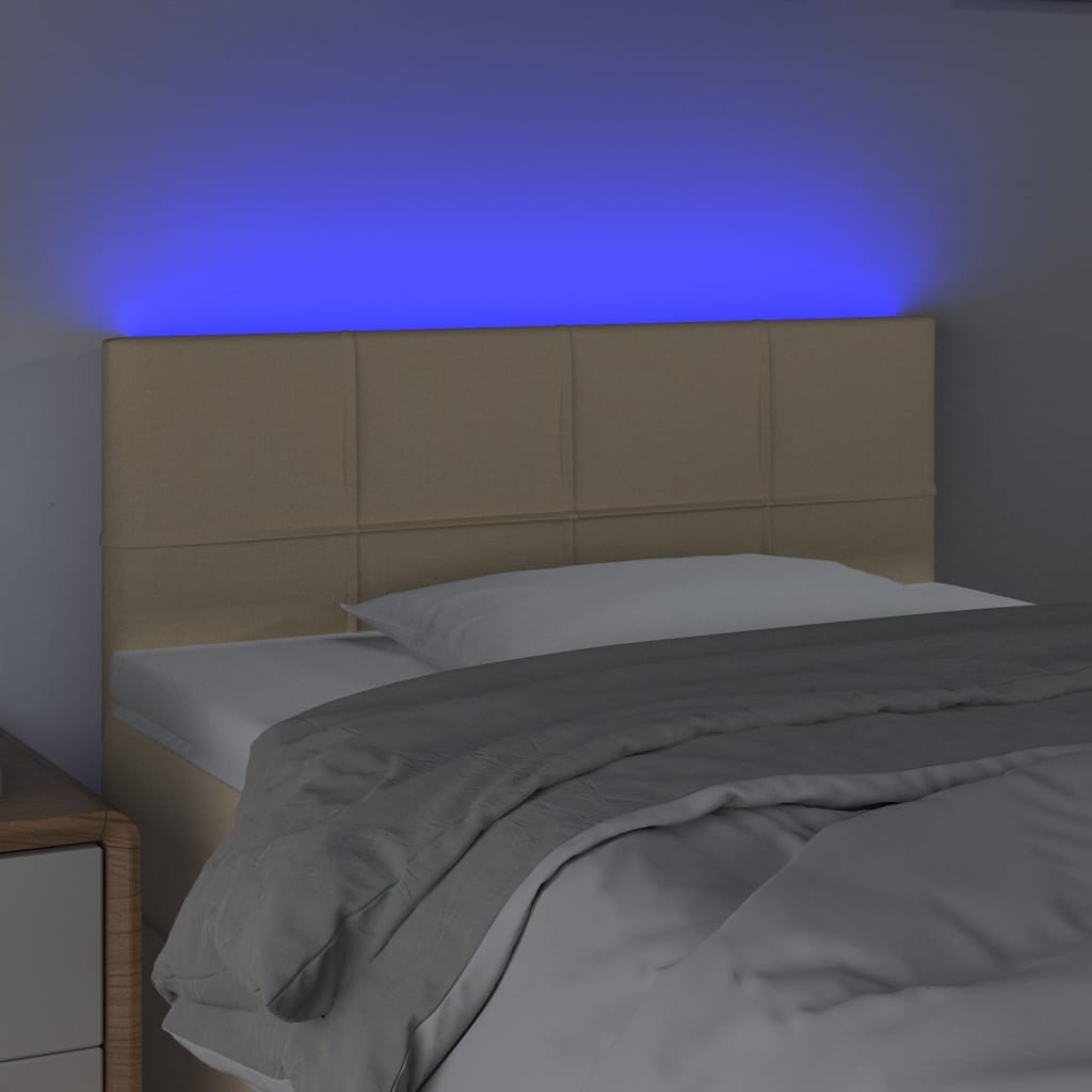 Testiera A Led Crema 80x5x78/88 Cm In Tessuto - Image 3