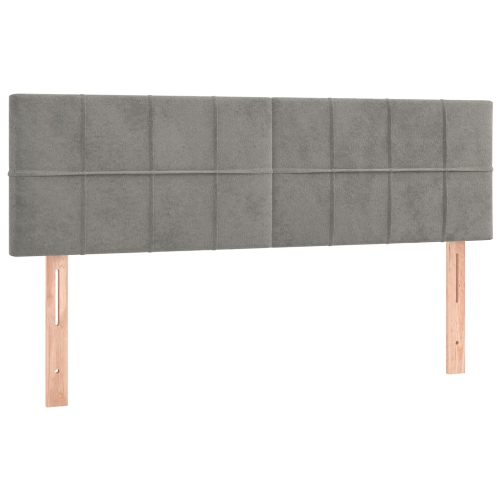 Testiera A Led Grigio Chiaro 144x5x78/88 Cm In Velluto - Image 4