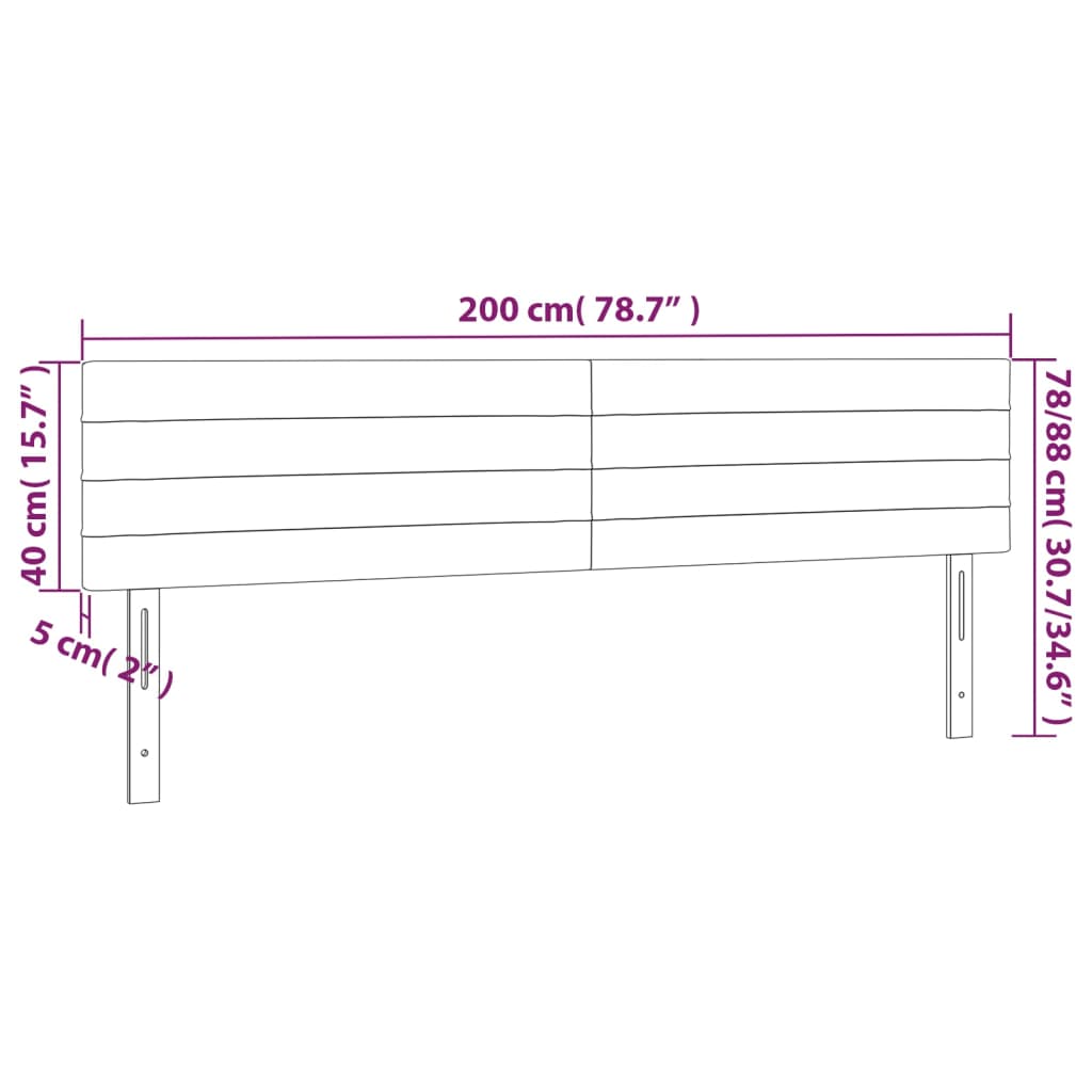 Testiera A Led Grigio Scuro 200x5x78/88 Cm In Tessuto - Image 6