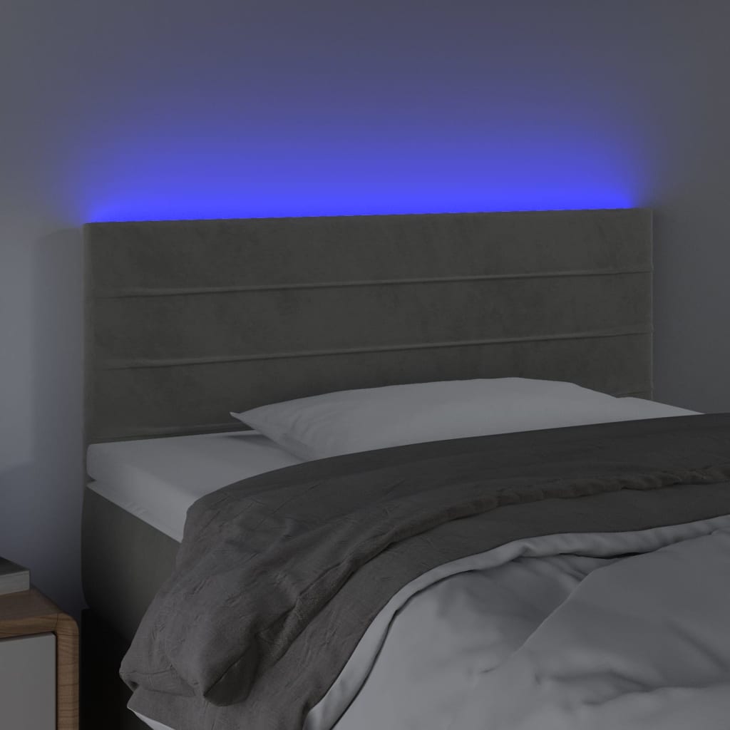 Testiera A Led Grigio Chiaro 90x5x78/88 Cm In Similpelle - Image 3