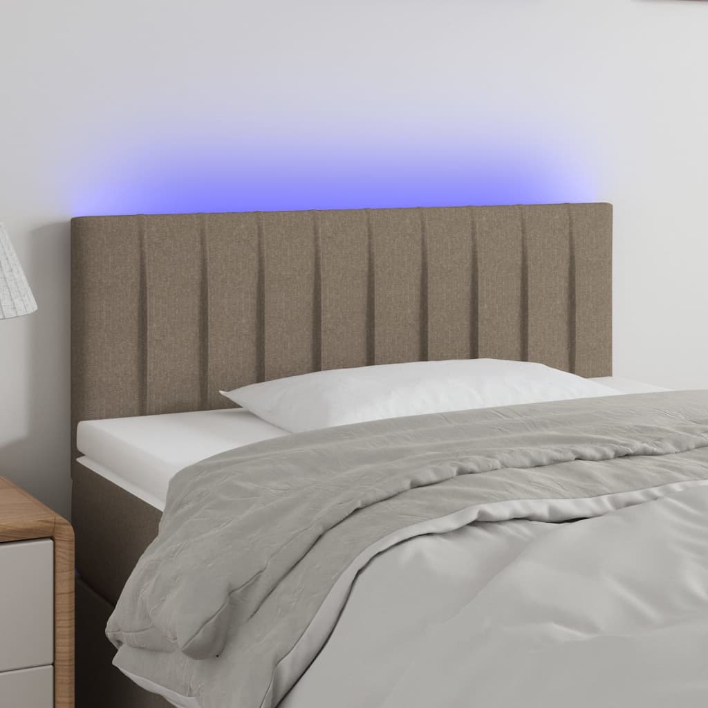 Testiera A Led Tortora 90x5x78/88 Cm In Tessuto