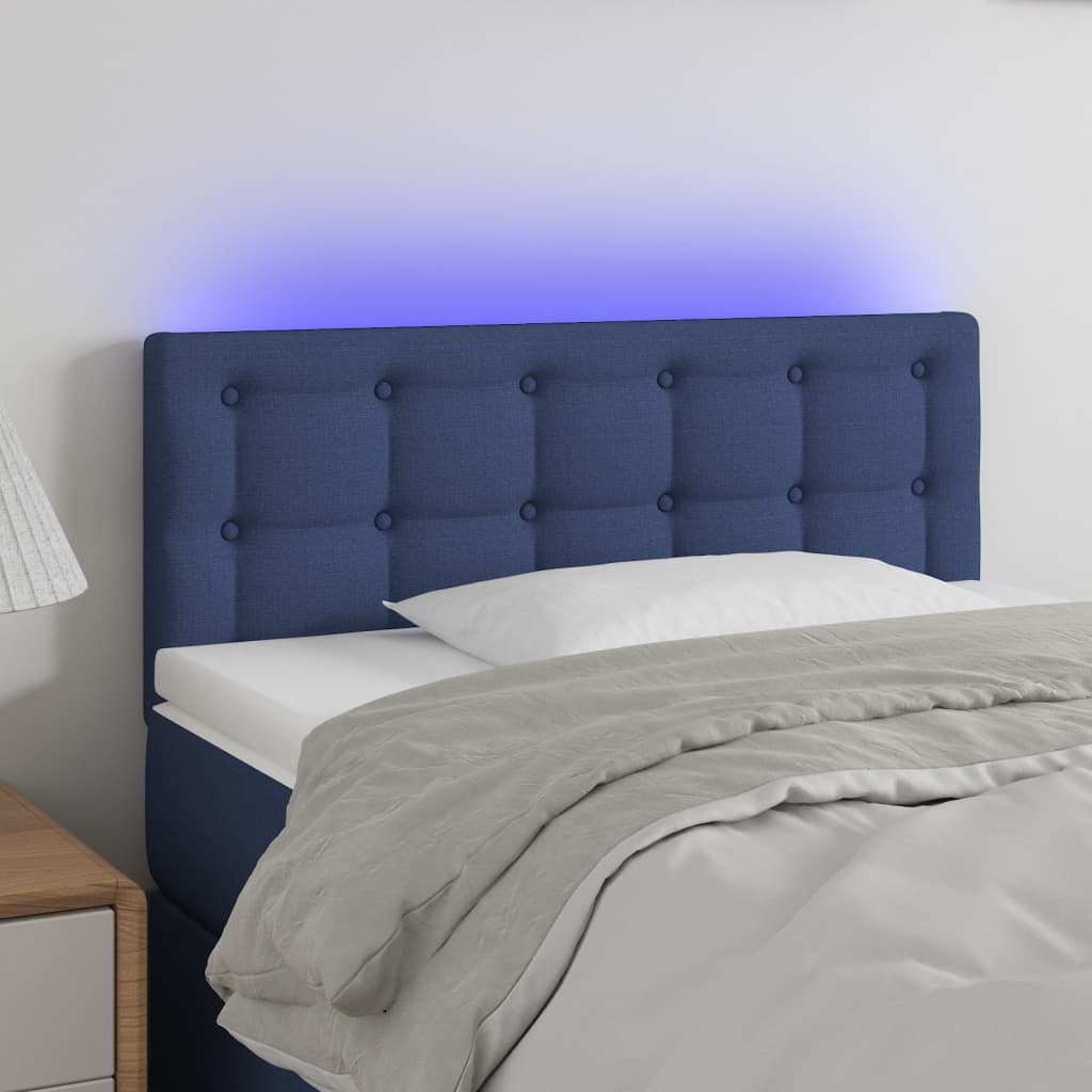 Testiera A Led Blu 80x5x78/88 Cm In Tessuto