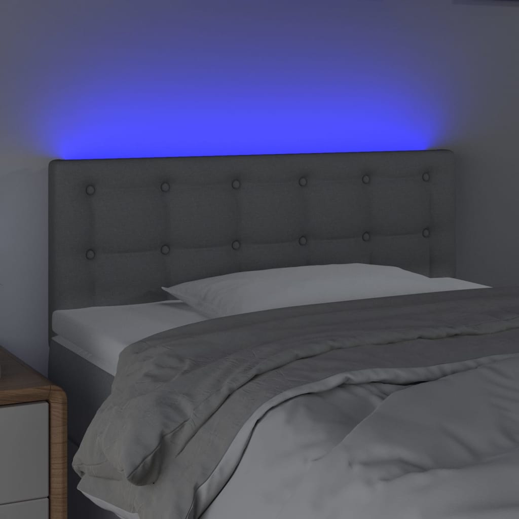 Testiera A Led Grigio Chiaro 90x5x78/88 Cm In Tessuto - Image 3