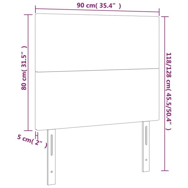 Testiera A Led Marrone Scuro 90x5x118/128 Cm In Tessuto - Image 6