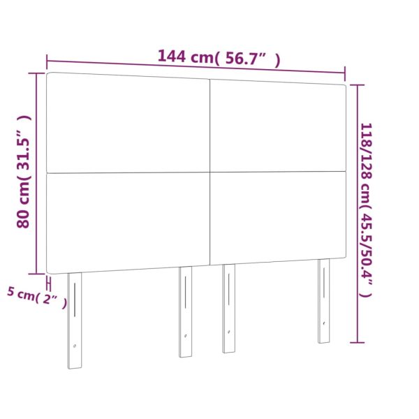 Testiera A Led Nera 144x5x118/128 Cm In Tessuto - Image 6