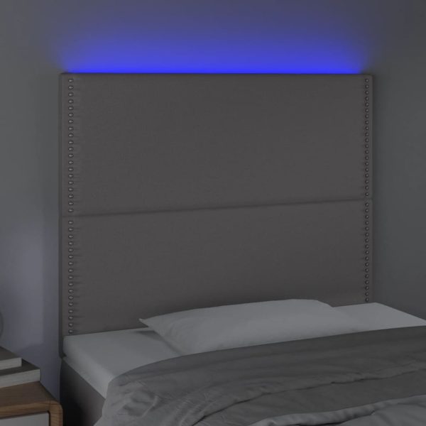 Testiera A Led Grigio 90x5x118/128 Cm In Similpelle - Image 3
