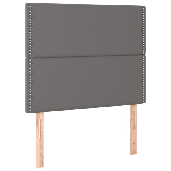 Testiera A Led Grigio 90x5x118/128 Cm In Similpelle - Image 4
