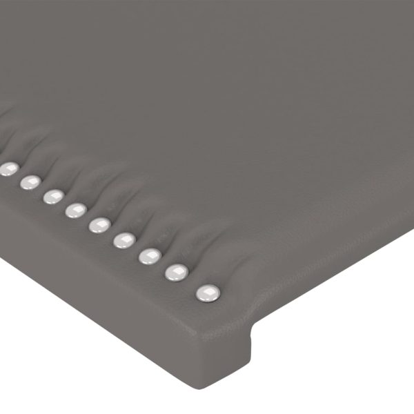 Testiera A Led Grigio 90x5x118/128 Cm In Similpelle - Image 5