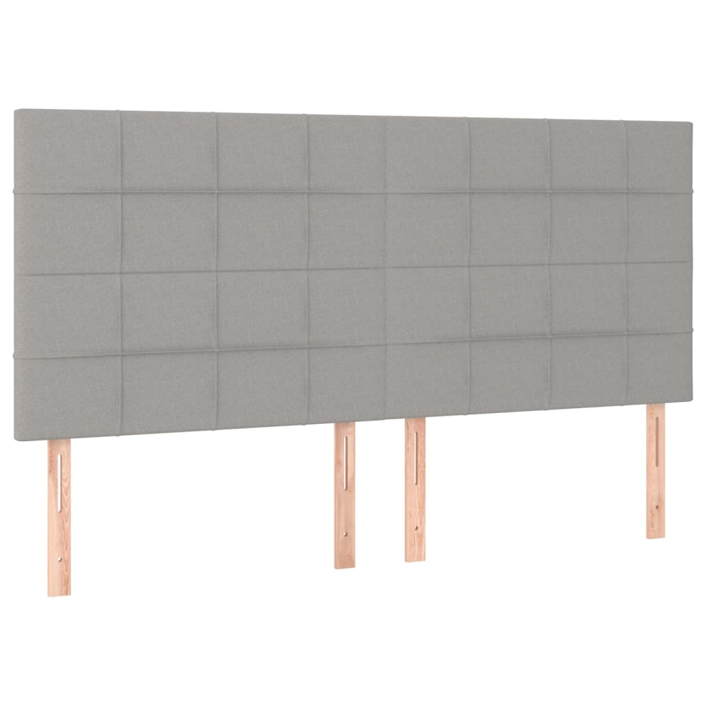 Testiera A Led Grigio Chiaro 160x5x118/128 Cm In Tessuto - Image 4