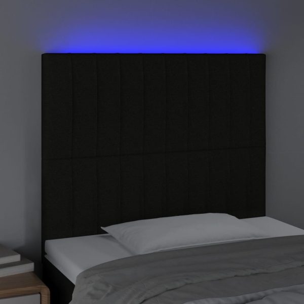 Testiera A Led Nera 80x5x118/128 Cm In Tessuto - Image 3
