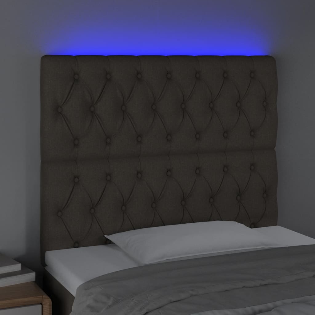 Testiera A Led Tortora 90x7x118/128cm In Tessuto - Image 3