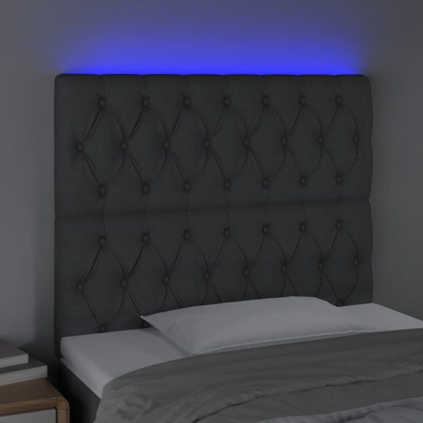Testiera A Led Grigioscuro 100x7x118/128cm Intessuto - Image 3
