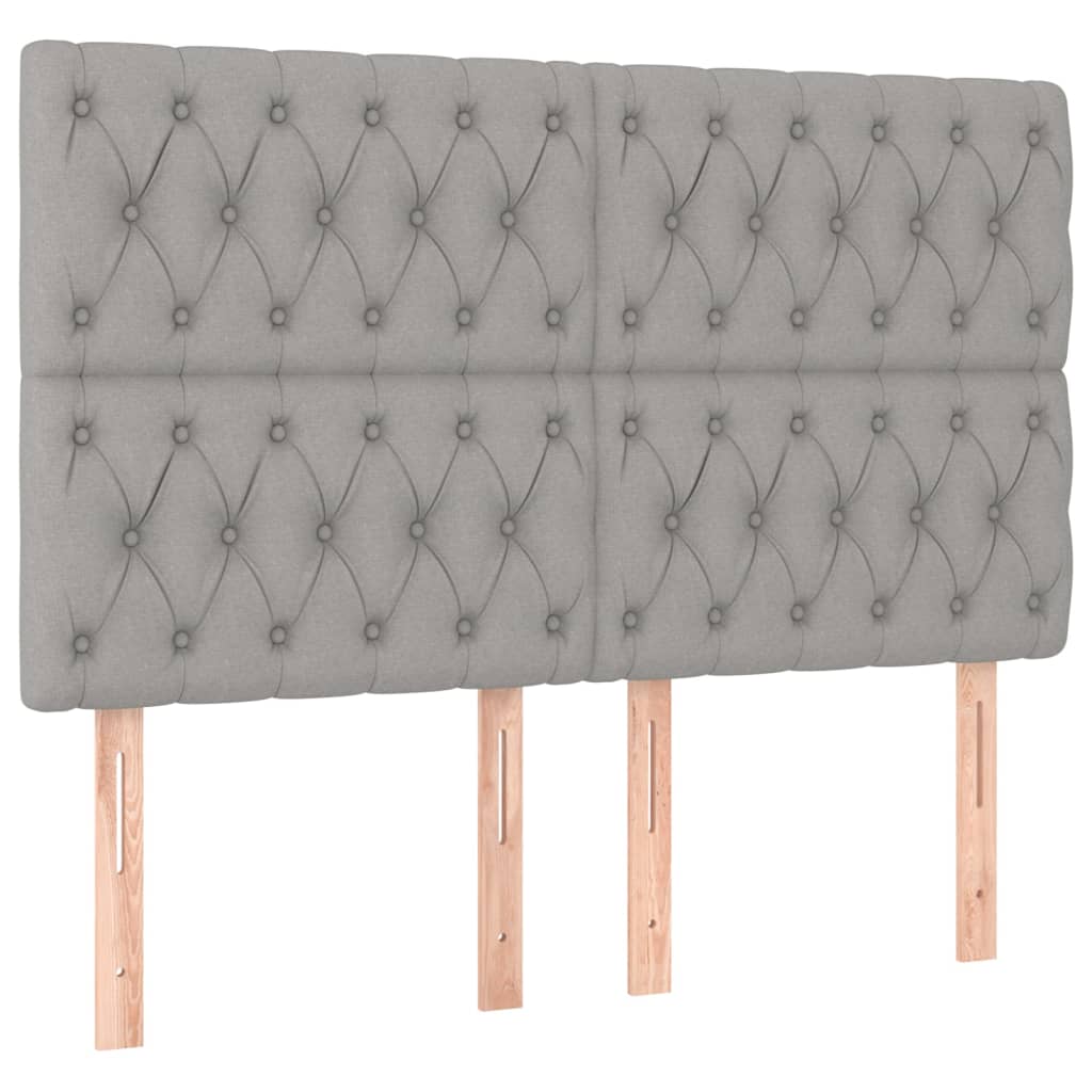 Testiera A Led Grigio Chiaro 144x7x118/128 Cm In Tessuto - Image 4