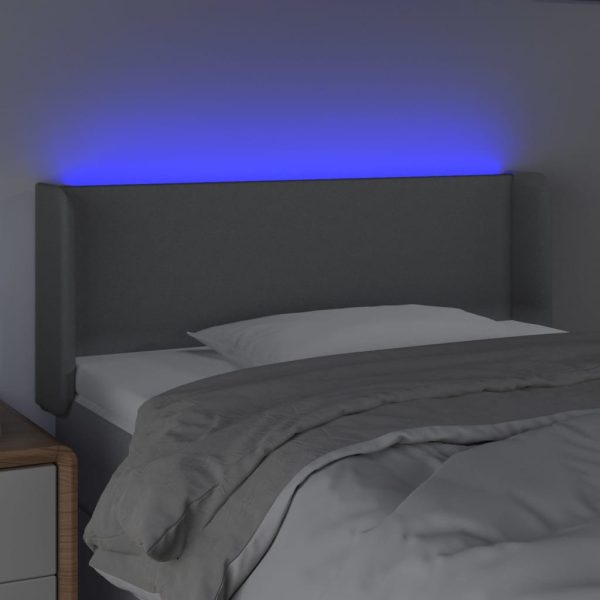Testiera Grigio Chiaro A Led 93x16x78/88 Cm In Tessuto - Image 4