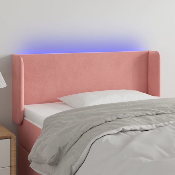 Testiera A Led Rosa 83x16x78/88 Cm In Velluto