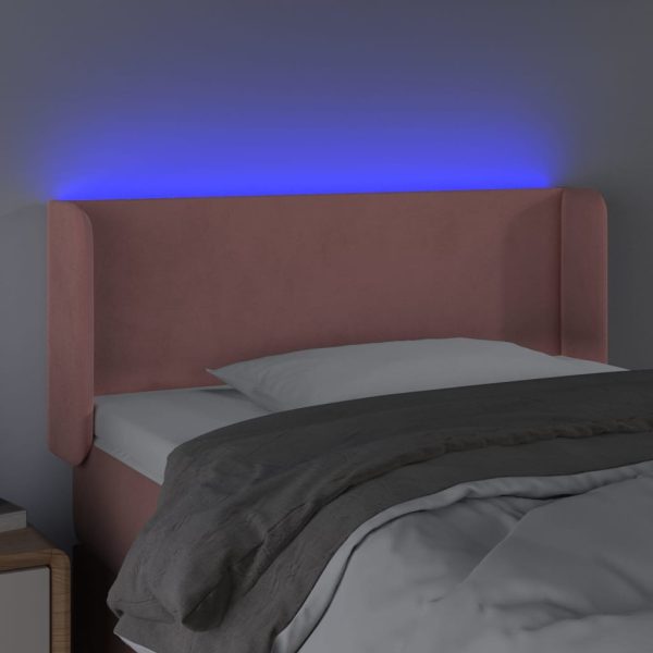 Testiera A Led Rosa 83x16x78/88 Cm In Velluto - Image 4