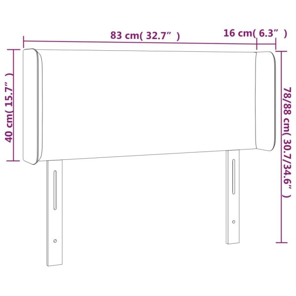 Testiera A Led Rosa 83x16x78/88 Cm In Velluto - Image 6