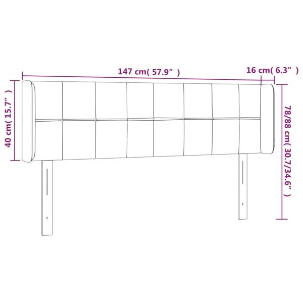 Testiera Grigio Chiaro A Led 147x16x78/88 Cm In Tessuto - Image 6
