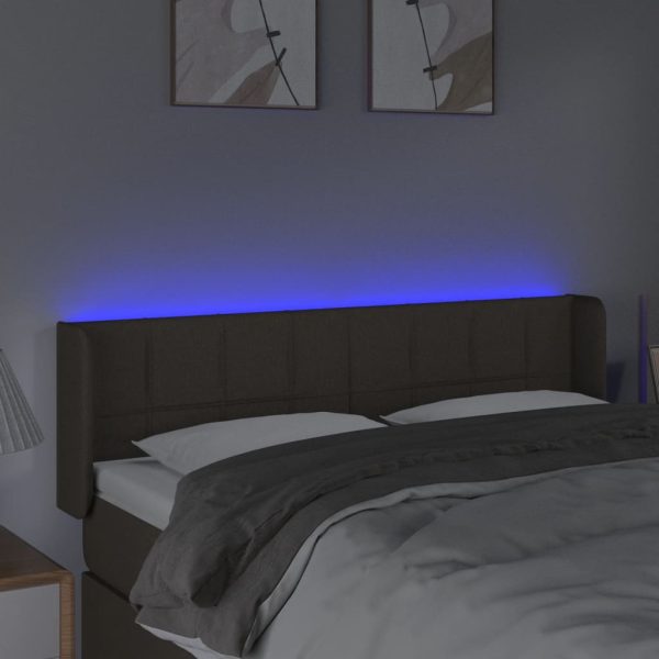 Testiera A Led Tortora 147x16x78/88 Cm In Tessuto - Image 4