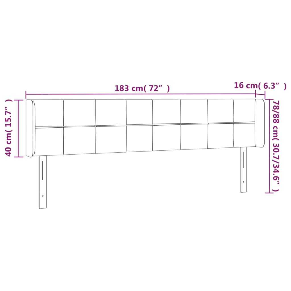 Testiera A Led Grigio Scuro 183x16x78/88 Cm In Tessuto - Image 6