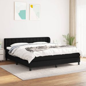Giroletto A Molle Con Materasso Nero 180x200 Cm In Tessuto