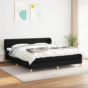 Giroletto A Molle Con Materasso Nero 180x200 Cm In Tessuto