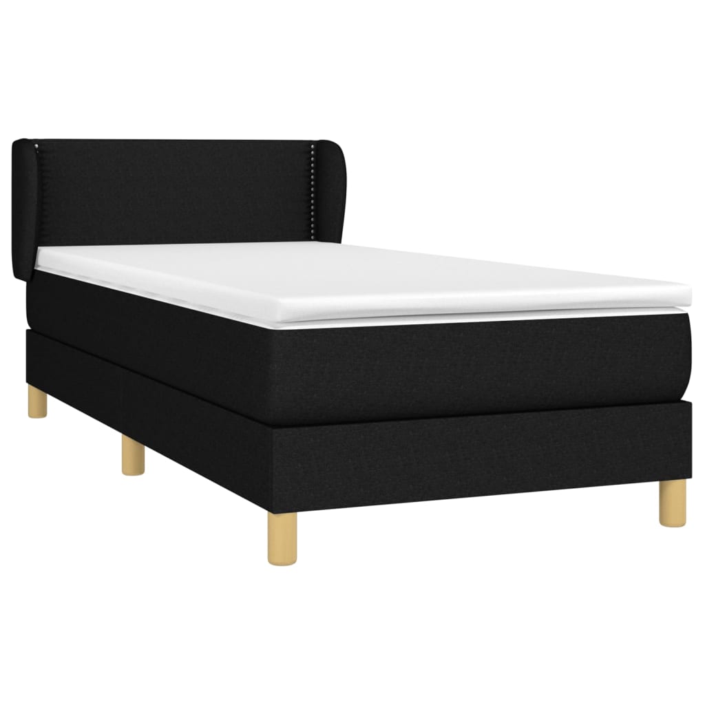 Giroletto A Molle Con Materasso Nero 90x190 Cm In Tessuto - Image 3