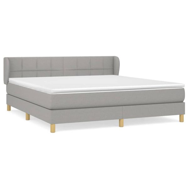 Giroletto A Molle Con Materasso Grigio Chiaro160x200 Cm Tessuto - Image 2