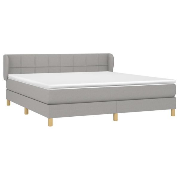 Giroletto A Molle Con Materasso Grigio Chiaro160x200 Cm Tessuto - Image 3