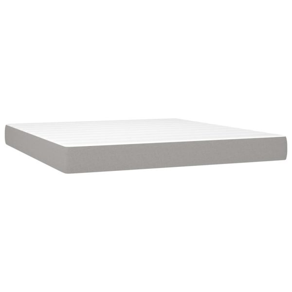 Giroletto A Molle Con Materasso Grigio Chiaro160x200 Cm Tessuto - Image 5