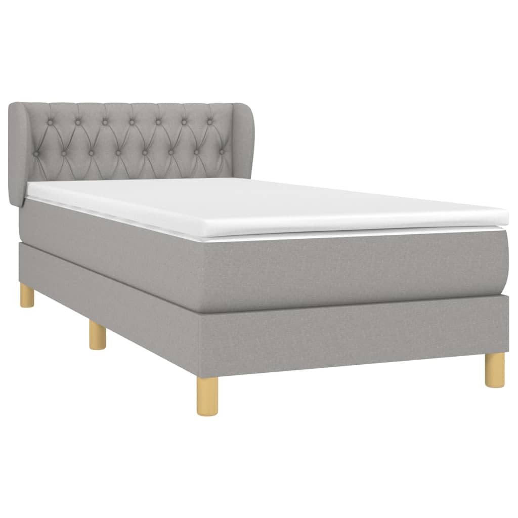 Giroletto A Molle Con Materasso Grigio Chiaro 90x200 Cm Tessuto - Image 3