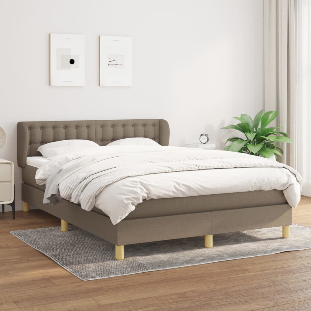 Giroletto A Molle Con Materasso Tortora 140x200 Cm In Tessuto