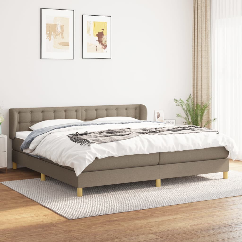 Giroletto A Molle Con Materasso Tortora 200x200 Cm In Tessuto
