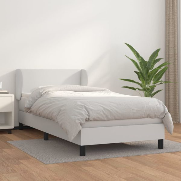 Giroletto A Molle Con Materasso Bianco 90x200 Cm In Similpelle