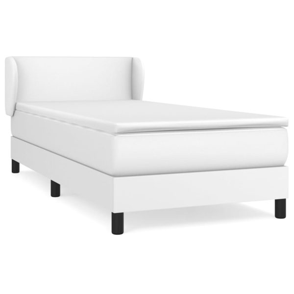 Giroletto A Molle Con Materasso Bianco 90x200 Cm In Similpelle - Image 2