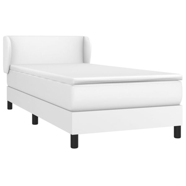 Giroletto A Molle Con Materasso Bianco 90x200 Cm In Similpelle - Image 3
