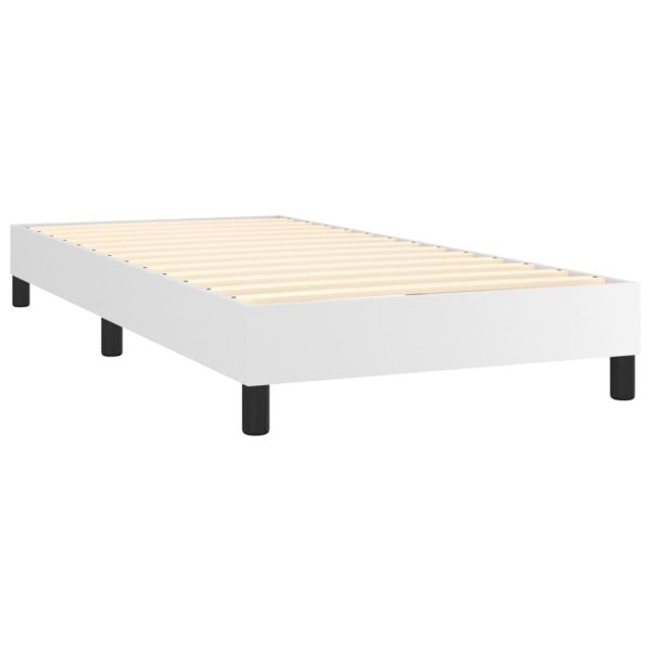 Giroletto A Molle Con Materasso Bianco 90x200 Cm In Similpelle - Image 4