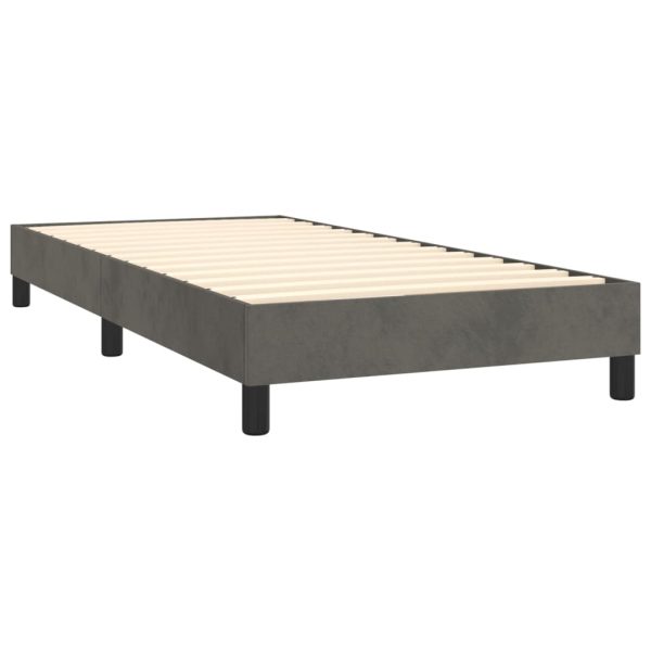 Giroletto A Molle Con Materasso Grigio Scuro 100x200 Cm Velluto - Image 4