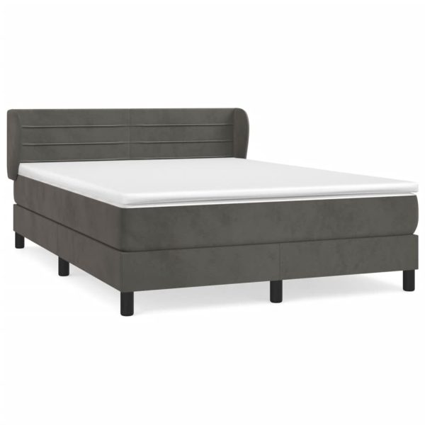 Giroletto A Molle Con Materasso Grigio Scuro 180x200 Cm Velluto - Image 2