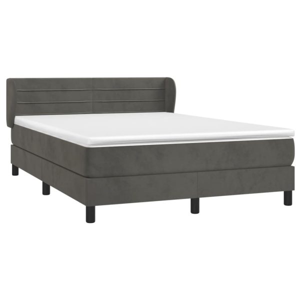 Giroletto A Molle Con Materasso Grigio Scuro 180x200 Cm Velluto - Image 3